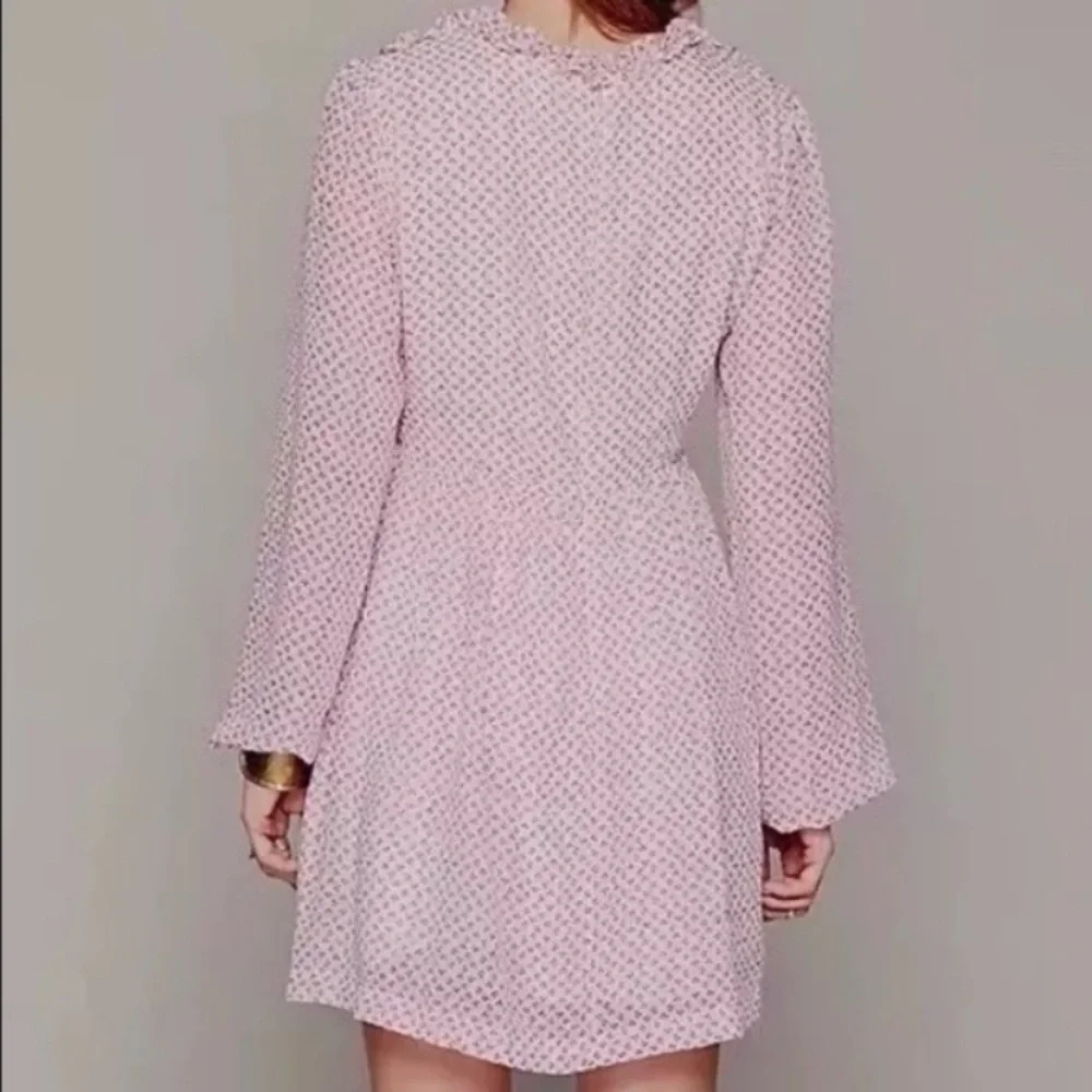 Free People Noveau Butterfly Floral Tea Combo Ruffle Neck Babydoll Dress Cottage